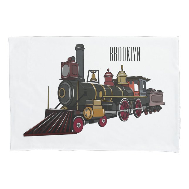 Housse D'oreillers Illustration de la locomotive à vapeur (devant)