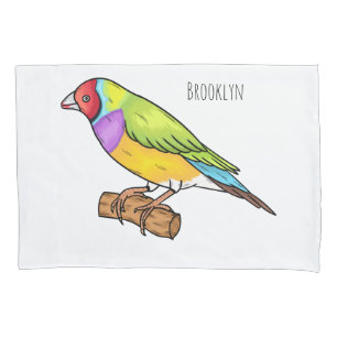 Housse D'oreillers Illustration de l'oiseau de taille gouldienne