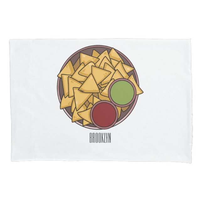 Housse D'oreillers Illustration de Nachos (devant)