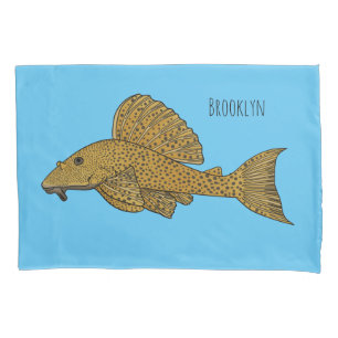 Housse D'oreillers Illustration de poisson Pleco
