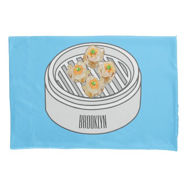 Housse D'oreillers Illustration de Shumai dim sum (devant)