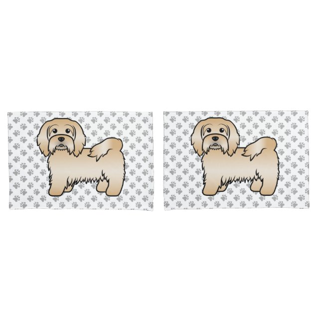 Housse D'oreillers Illustration du chien de dessin mignon de Havanais (devant-Set)