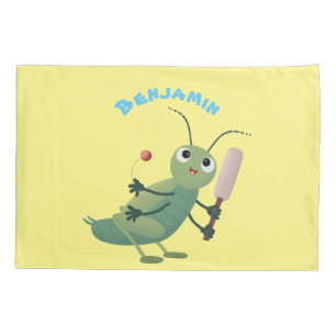 Housse D'oreillers Illustration d'un insecte du cricket vert mou