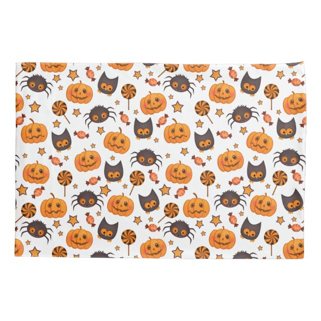 Housse D'oreillers Illustration mignonne de motif de Halloween (Dos)