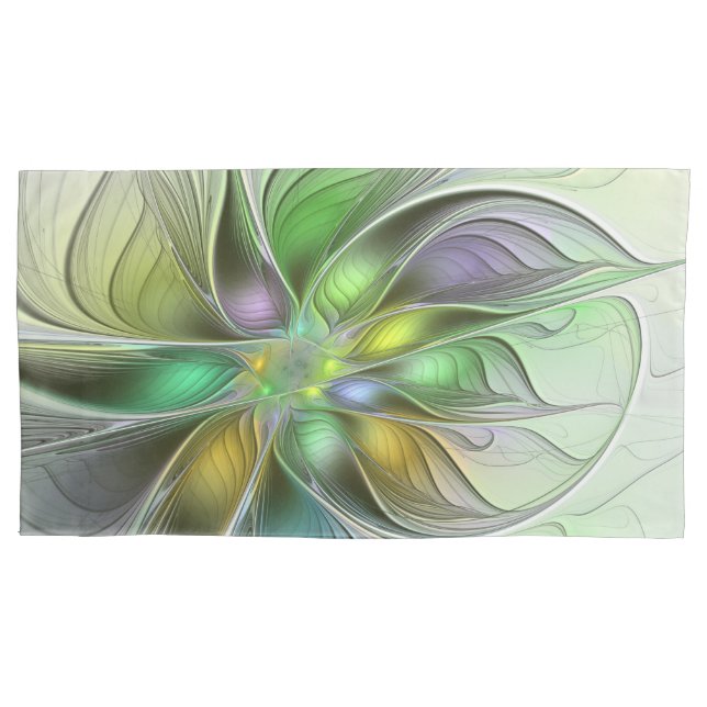 Housse D'oreillers Imaginaire coloré Fleur moderne Abstrait Fractal (devant)