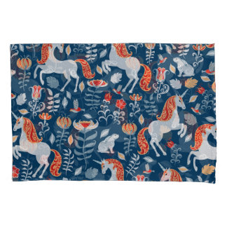 Housse D'oreillers Imaginaire folklorique : licornes, lapins, oiseaux