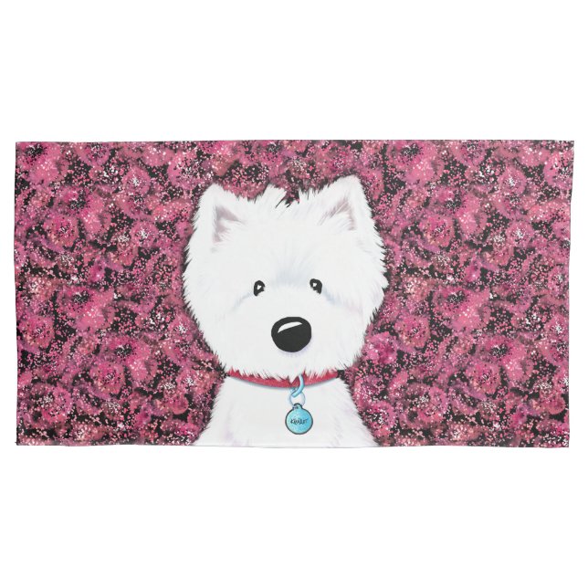 Housse D'oreillers Impressions florales de Westie (devant)