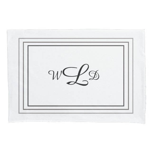 Housse D'oreillers Initiales monograminées Pillowcases (devant-gauche)