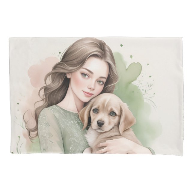 Housse D'oreillers J'aime mon chien, charmant chien (devant)