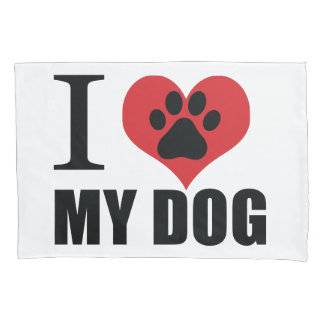 Housse D'oreillers J'aime mon chien jeter l'oreiller