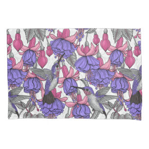 Housse D'oreillers Jardin des colibris en rose et rose