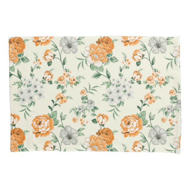 Housse D'oreillers Jardin Jaune doux motif floral (devant)