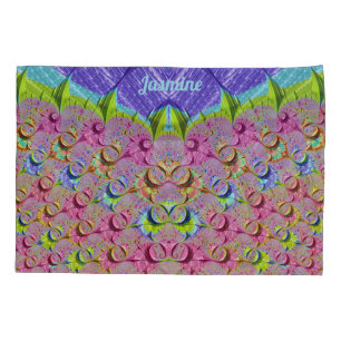 Housse D'oreillers JASMINE~ Conception fractale 3D multicolore d'orig