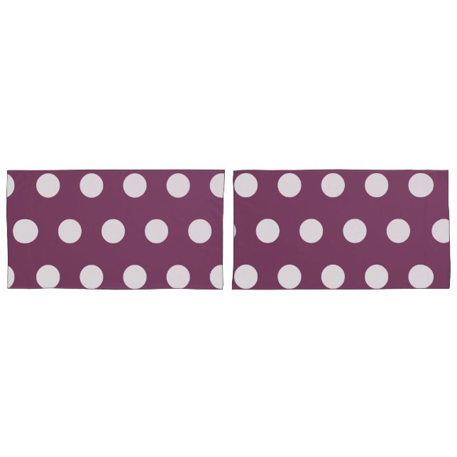 Housse D'oreillers Joli automne violet blanc Pois Motif (devant-Set)