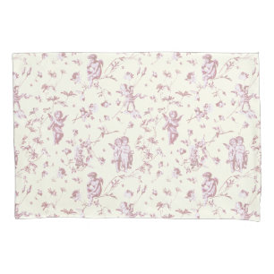 Housse D'oreillers Joli Cherub Vintage Cupid Angels Rose Floral Toile