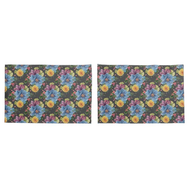Housse D'oreillers Joli Et Fleur Sombre (Dos-Set)