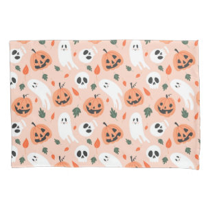Housse D'oreillers Joli Jack-O-Lanterne et Motif fantôme
