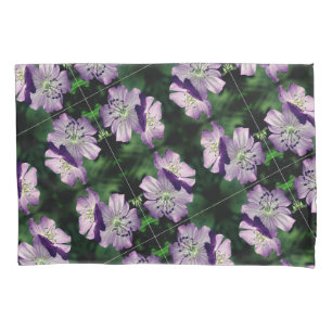 Housse D'oreillers Joli Motif de paire de fleurs de géranium violet
