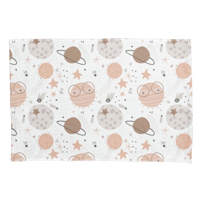 Housse D'oreillers Joli Motif Doodle Planet (devant)