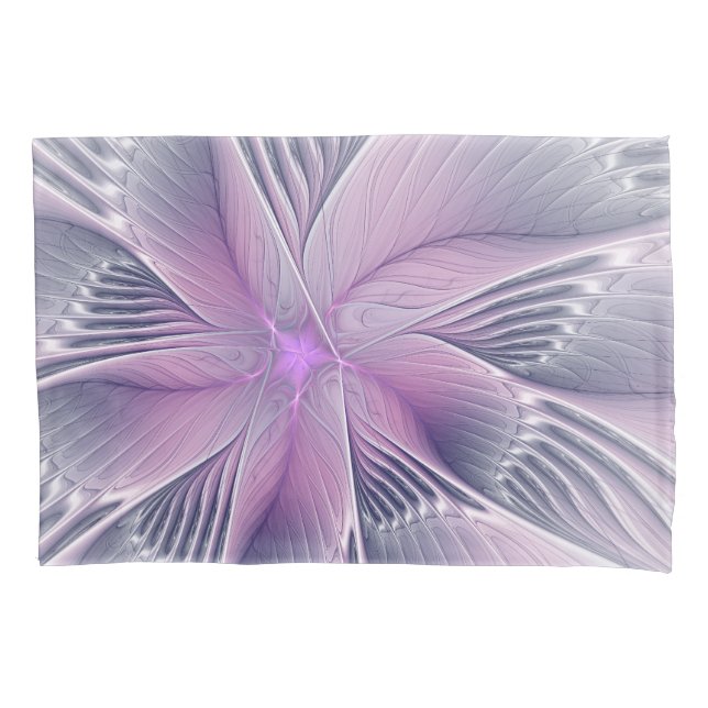 Housse D'oreillers Joli rose Fleur Moderne Abstrait Fractal Art (devant)
