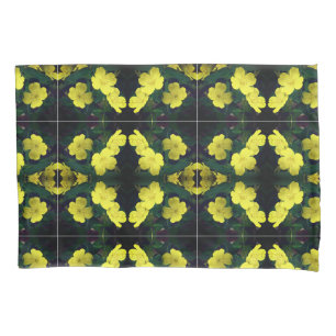 Housse D'oreillers Jolie Fleurs de Primrose Jaune Motif Abstrait
