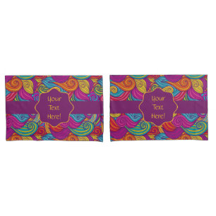 Housse D'oreillers Joyau coloré rétro Tonage Tourbillonnant Motif d'o