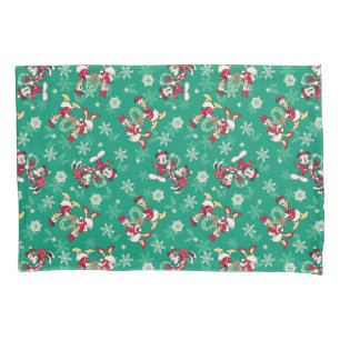 Housse D'oreillers Joyeux Noël Deck the Halls Mickey & Donald