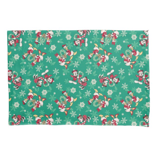 Housse D'oreillers Joyeux Noël | Deck the Halls Mickey & Donald (devant)
