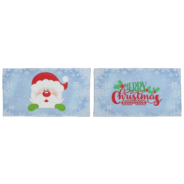 Housse D'oreillers Joyeux Noël Père Noël (devant-Set)