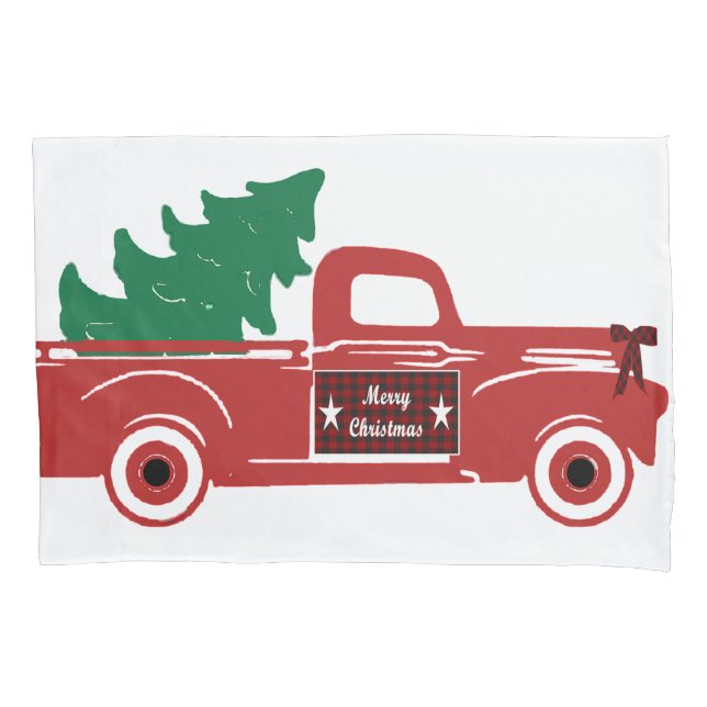 Housse D'oreillers Joyeux ramassage de Noël et arbre (devant)