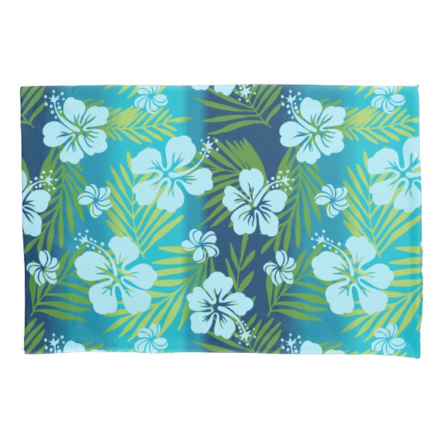 Housse D'oreillers Kalani Tie Dye Mélange d'hibiscus tropicaux - Turq (devant)