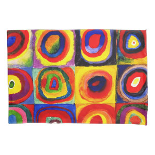 Housse D'oreillers Kandinsky Farbstudie Cercles Carré Quadrate Art