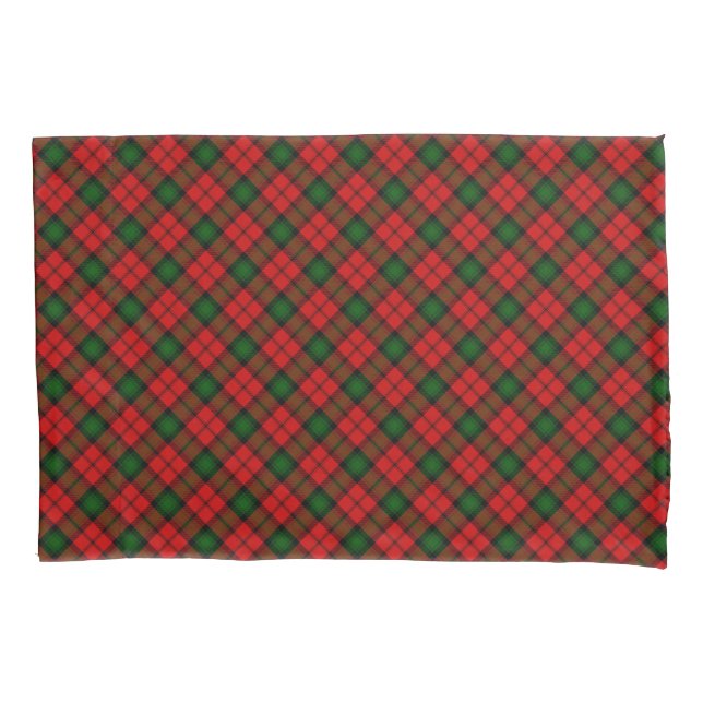 Housse D'oreillers Kerr tartan rouge vert plaid (devant)