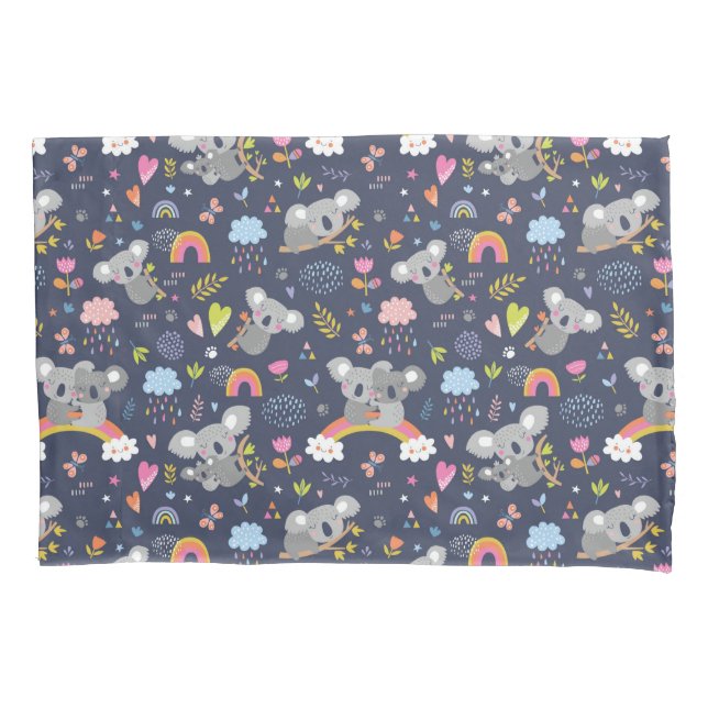 Housse D'oreillers Koala Rainbow Love Motif (devant)