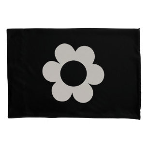 Housse D'oreillers La Fleur 06 Florale Rétro Fleur Noir Et Blanc
