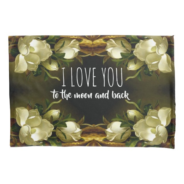 Housse D'oreillers La Fleur de Magnolia Heade Je T'Aime Le Pillowcase (devant)
