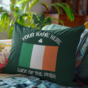 Housse D'oreillers La Saint-Patrick Drapeau Irlande Nom Personnalisé