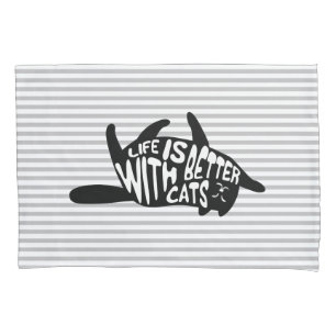 Housse D'oreillers La vie est meilleure avec la typographie
