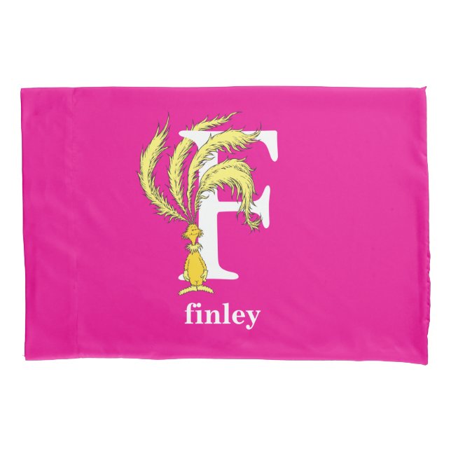 Housse D'oreillers L'ABC de Dr Seuss : Lettre F - Blanc | Ajoutez vot (devant)