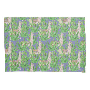Housse D'oreillers Lama d'aquarelle et motif de Catus