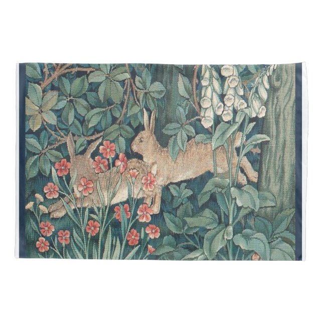 Housse D'oreillers Lapin Dans La Forêt - William Morris (Dos)
