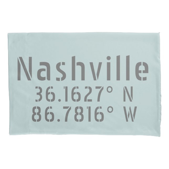 Housse D'oreillers Latitude de Nashville TN (devant)