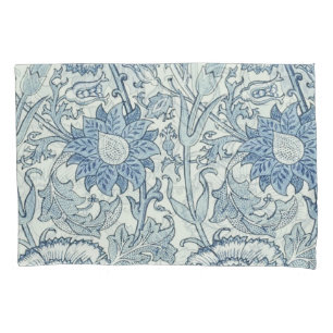 Housse D'oreillers Le beau motif floral de William Morris, bleu,