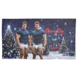 Housse D'oreillers Les arbres de Noël lumineux de SlipperyJoe deux mu