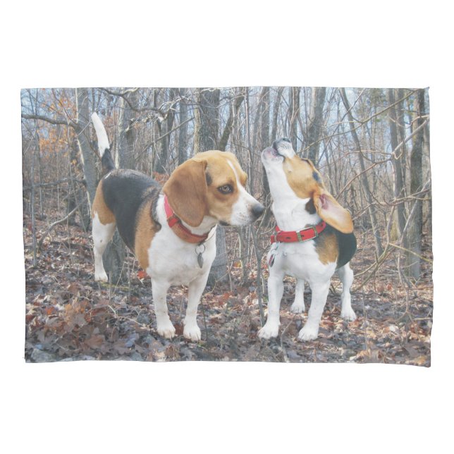 Housse D'oreillers Les beagles de beagle d'hurlement dans le cas de (devant)