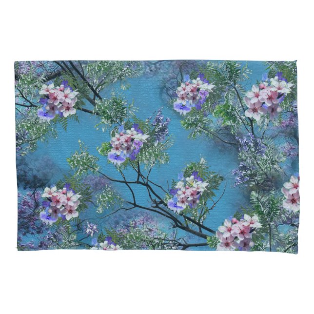 Housse D'oreillers Les fleurs du printemps de Jacaranda répètent les  (devant)