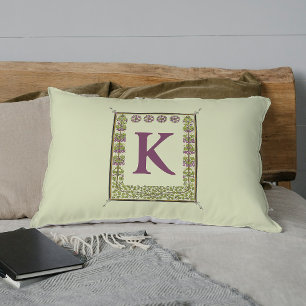 Housse D'oreillers LETTRE MONOGRAPHIQUE vintage CADRE Floral Nouveau