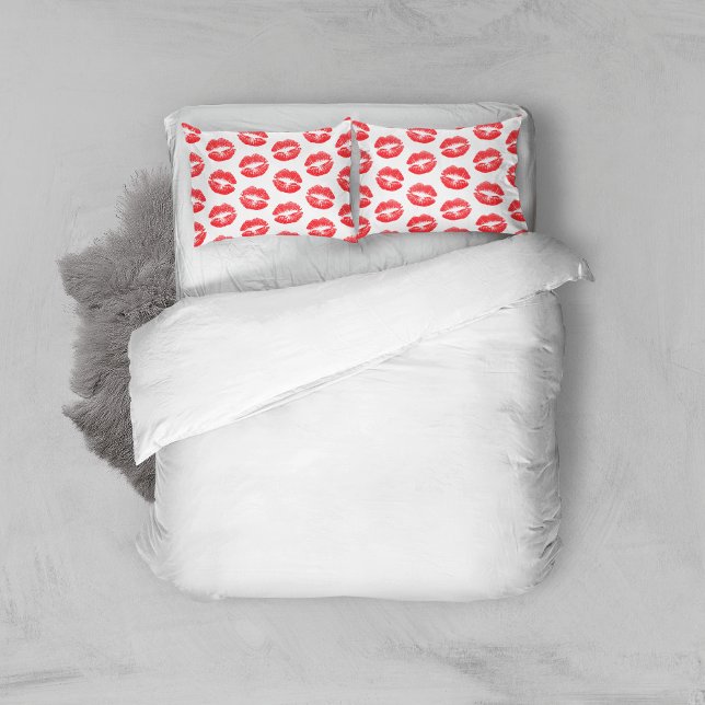 Housse D'oreillers Lèvres Rouges, Motif De Lèvres, Rouge Lèvres, Bais (Créateur téléchargé)