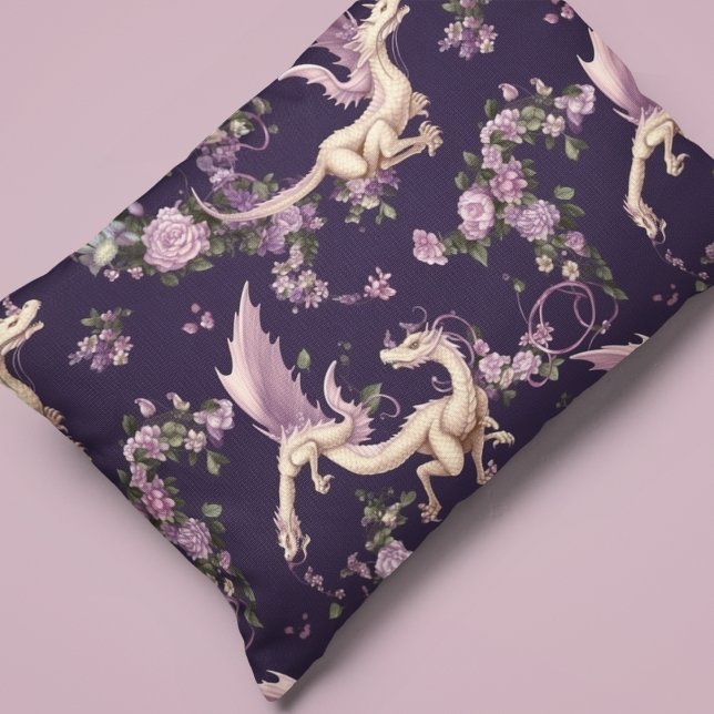Housse D'oreillers Lilac, Rose et Dragons blancs (Créateur téléchargé)
