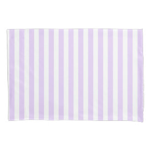 Housse D'oreillers Lilac violet et blanc bonbons rayures